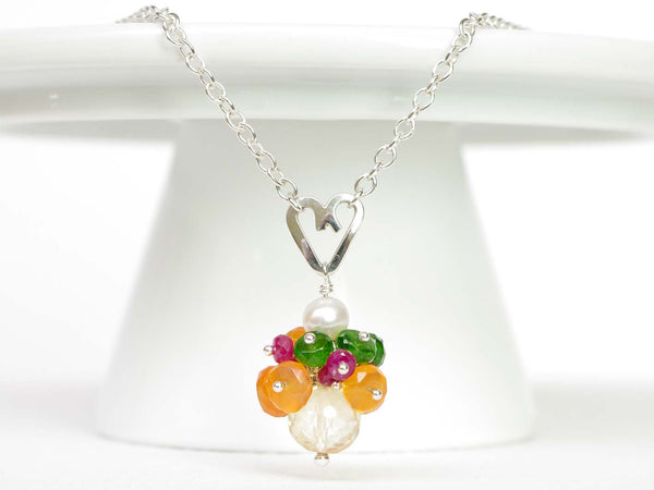 Aphrodite Necklace - Unique Handmade Sterling Silver Heart With Natural Ruby