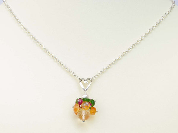 Aphrodite Necklace - Unique Handmade Sterling Silver Heart & Rare Natural Ruby