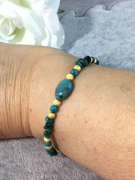 Turquoise Sterling Silver Slider Bracelet