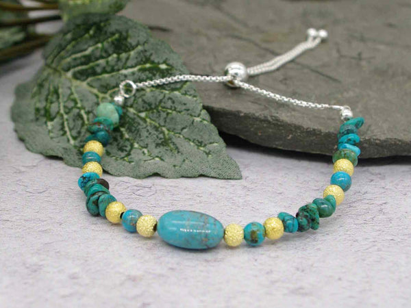 Turquoise Sterling Silver Slider Bracelet