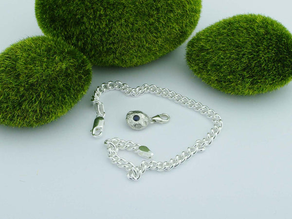 Blue Sapphire Solid Sterling Silver Charm