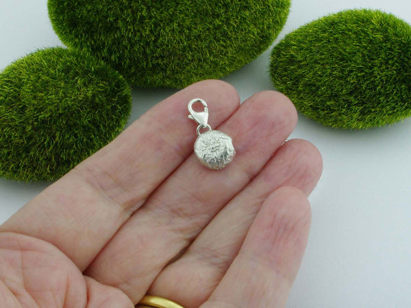 Blue Sapphire Solid Sterling Silver Precious Pebble Charm reverse