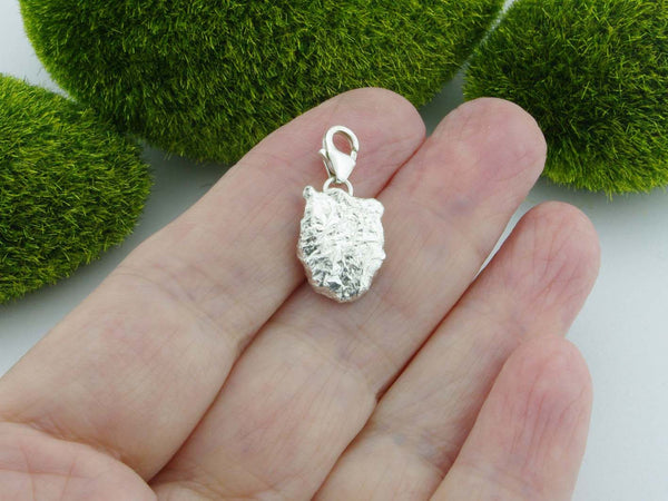 Russian Chrome Diopside Solid Sterling Silver Precious Pebble Charm reverse