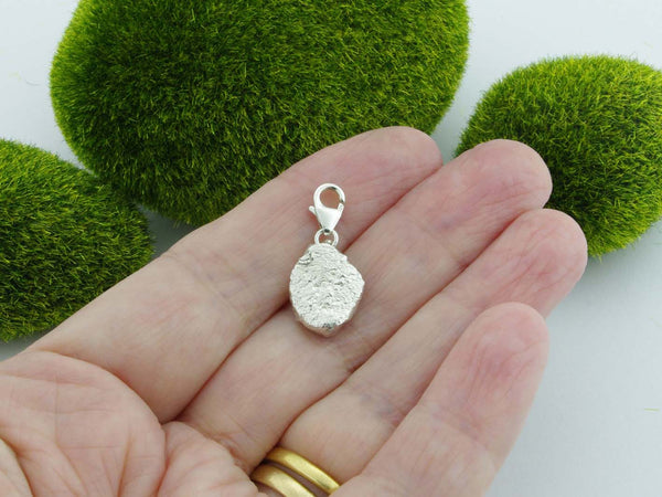Citrine Solid Sterling Silver Precious Pebble Charm reverse