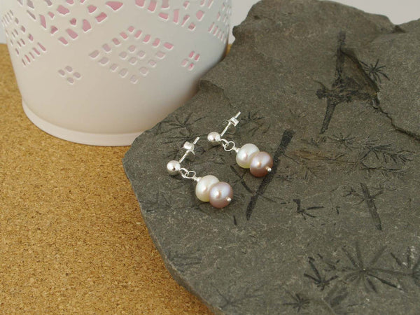 Classic Vintage Earrings - Cultured Pearl on Sterling Silver Earrings from Jewellery by Linda