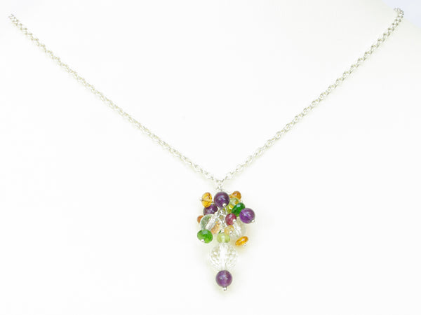 Dew Necklace - Exclusive & Handmade with Yellow Sapphire, Red Spinel, Amethyst & Quartz