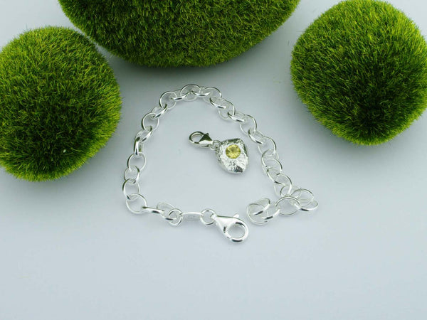 Golden Beryl Sterling Silver Precious Pebble Charm