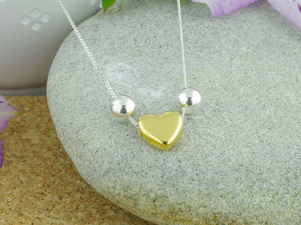 Heart of Gold Sterling Silver Jewellery by Linda Necklace