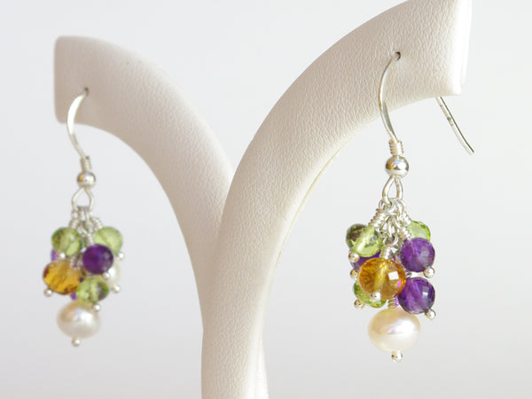 Helena Earrings - Exclusive & Handmade with Amethyst, Peridot and Citrine