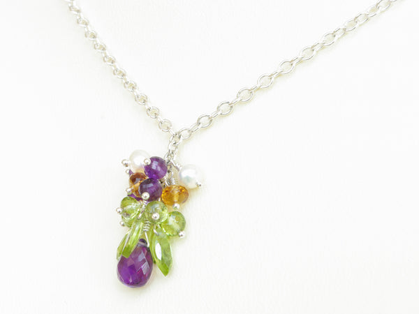 Helena Necklace - Exclusive & Handmade with Amethyst, Peridot & Citrine