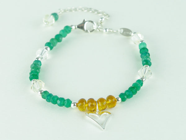 Jealous Heart Bracelet - Madeira Citrine, Green Onyx, Citrine & Sterling Silver
