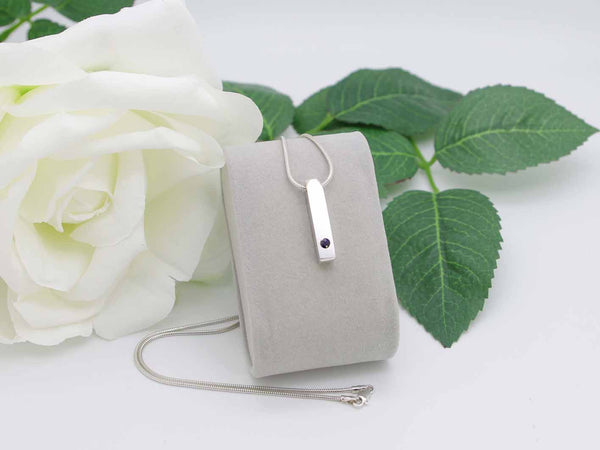 Sapphire Simplicity Vertical Bar Pendant Jewellery by Linda