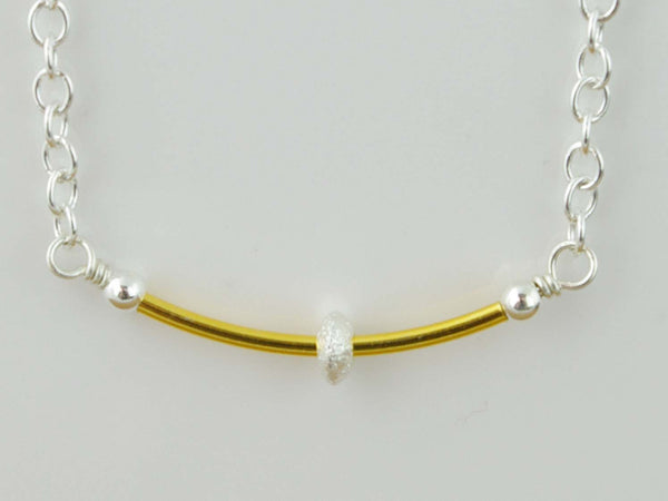 Fidget Necklace - Sterling Silver - Stardust Oval Bead