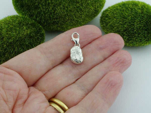 Peridot Solid Sterling Silver Precious Pebble Charm reverse