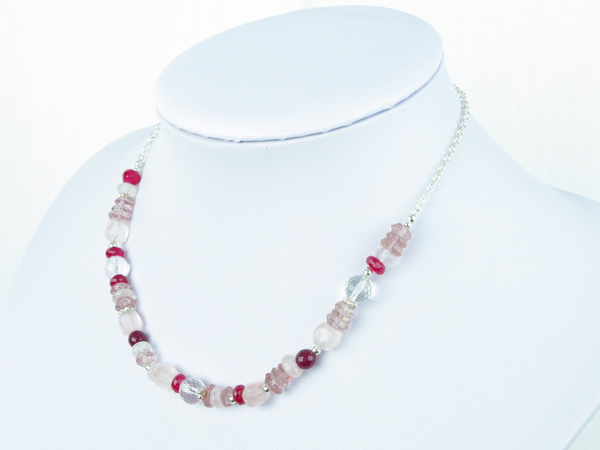 Pretty in Pink Necklace - Quartz & Sterling Silver