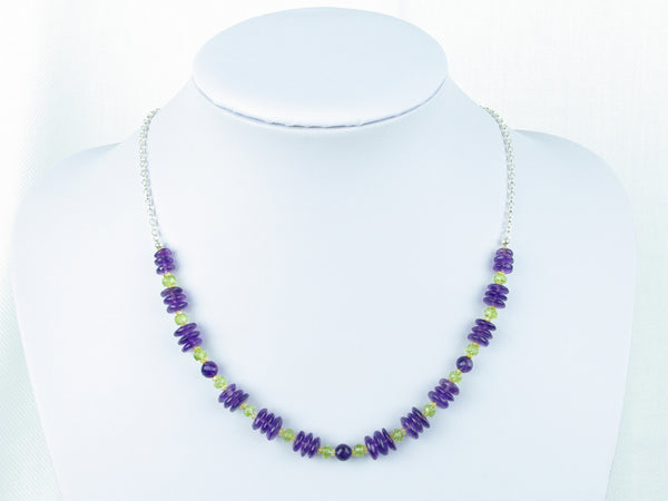 Purple Reigns necklace - Amethyst, Sapphire, Peridot & Sterling Silver