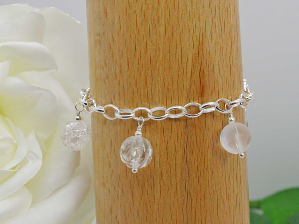 Rounds of Quartz Sterling Silver Charm Style Bracelet Jewellery by Linda