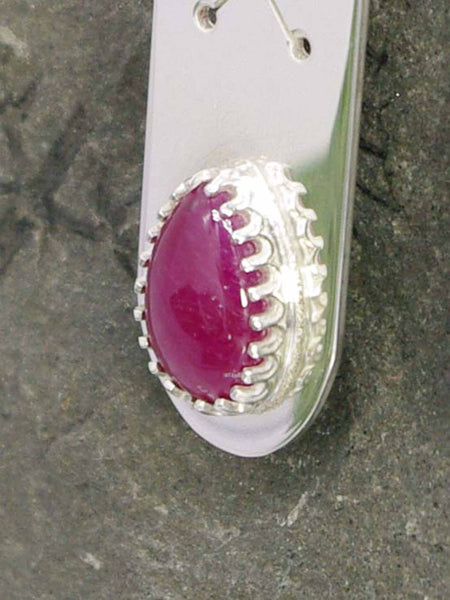 Ruby Runic Sterling Silver Necklace gem closeup