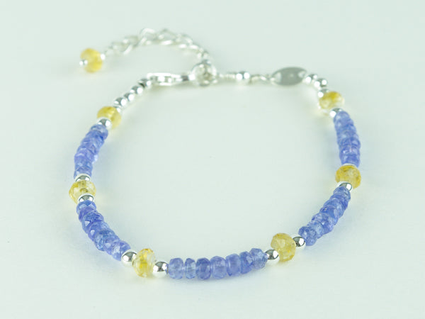 Serene Bracelet - Tanzanite, Citrine, Sterling Silver