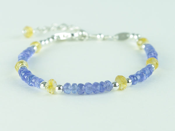 Serene Bracelet - Tanzanite, Citrine & Sterling Silver
