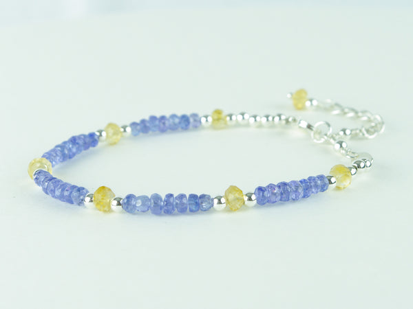 Serene Bracelet - Tanzanite, Citrine with Sterling Silver