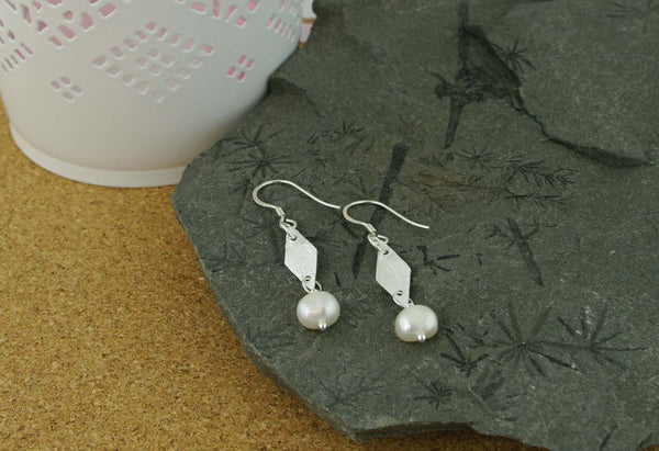 Silver Charm Pearl Earrings - Cultured Pearl Sterling Silver Earrings from Jewellery by Linda