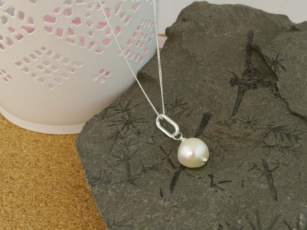Simplicity Necklace - Cultured Pearl and Sterling Silver