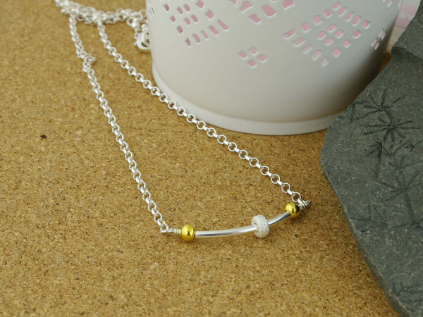 Fidget Necklace - Sterling Silver with Stardust Bead