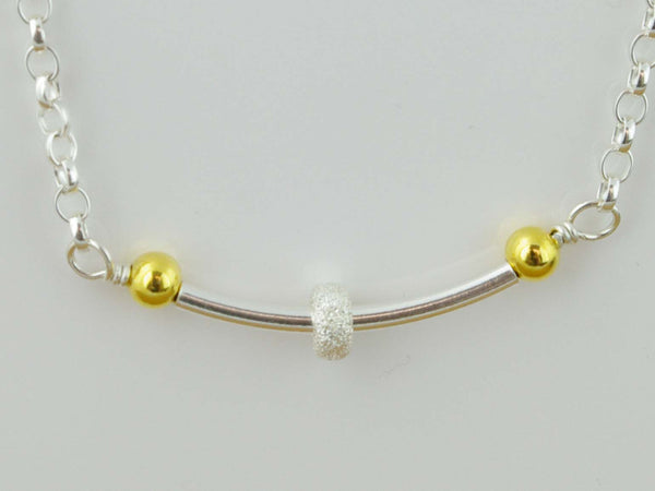 Fidget Necklace - Sterling Silver with Stardust Bead