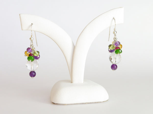 Dew Earrings - Exclusive & Handmade with Yellow Sapphire, Diopside & Amethyst