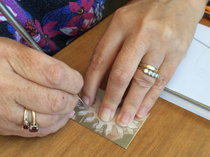 Scribing silver at Jewellery by Linda