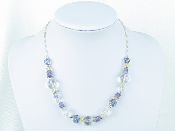 Blue Heaven necklace - quartz & citrine with sterling silver