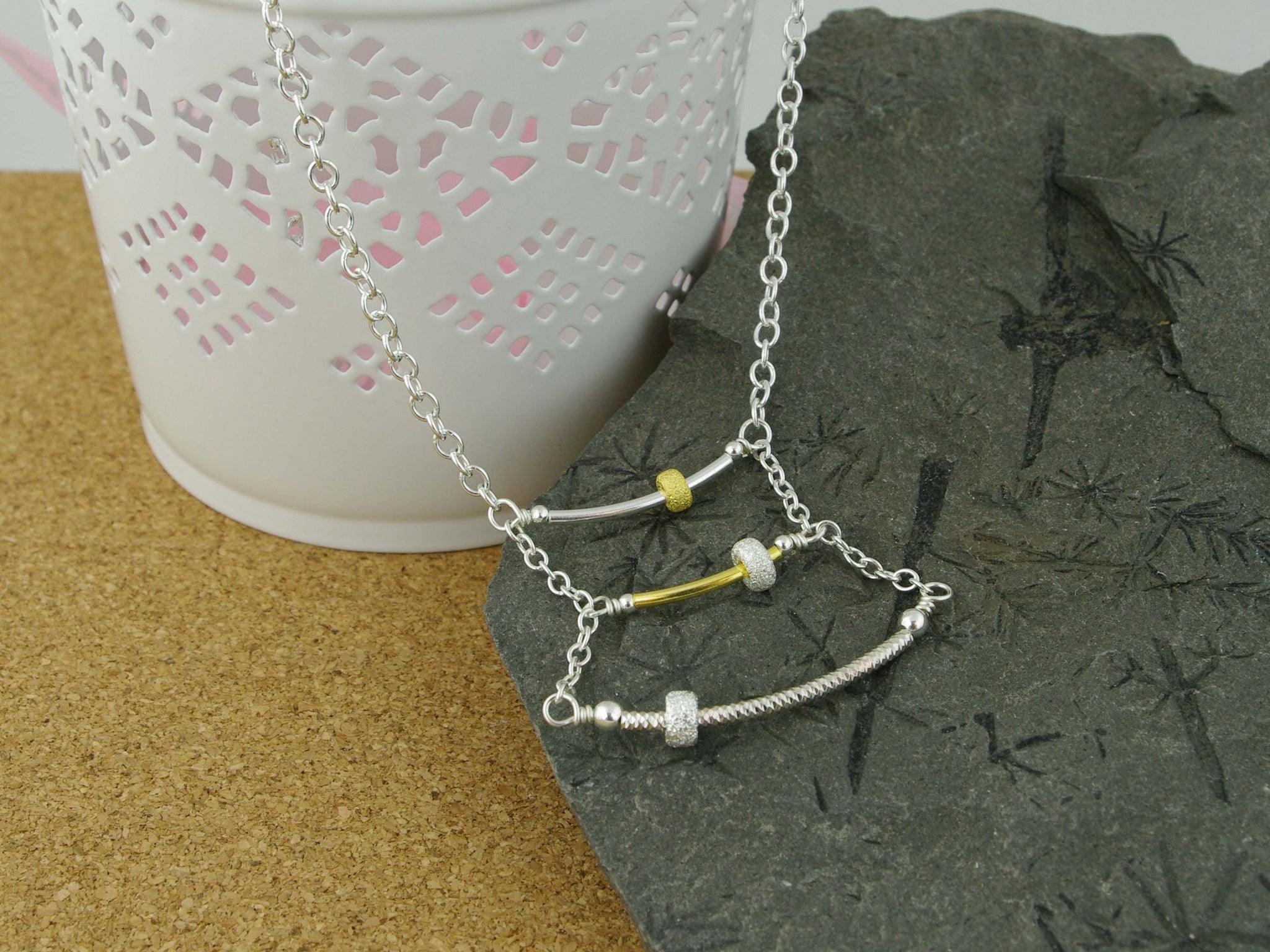Fidget Necklace - Sterling Silver - Ladder design