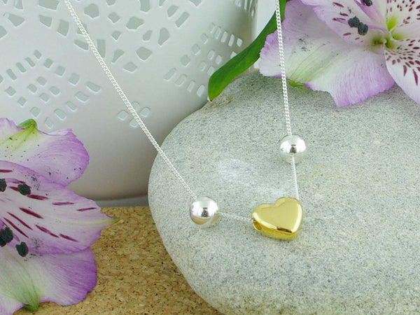 Jewellery by Linda Heart of Gold Sterling Necklace