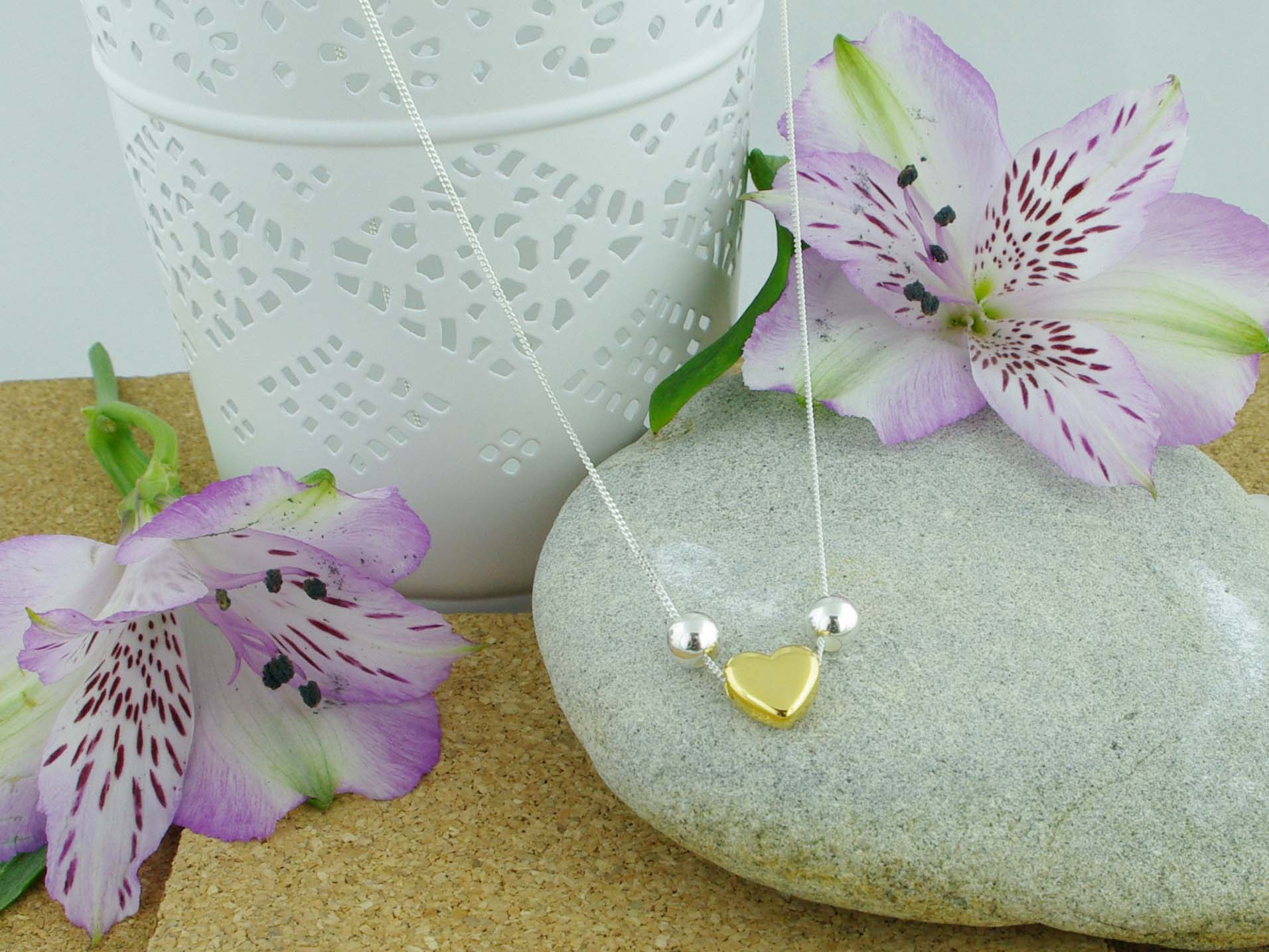 Heart of Gold Jewellery by Linda Sterling Silver Necklace