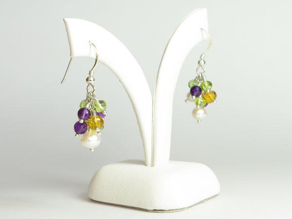 Helena Earrings - Exclusive & Handmade with Amethyst, Peridot and Citrine