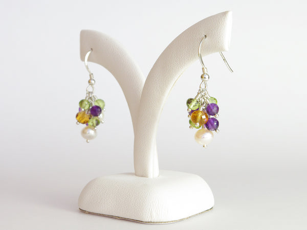 Helena Earrings - Exclusive & Handmade with Amethyst, Peridot and Citrine