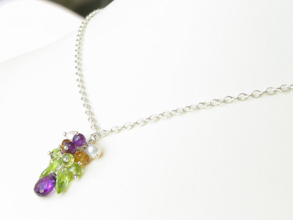 Helena Necklace - Exclusive & Handmade with Amethyst, Peridot & Citrine