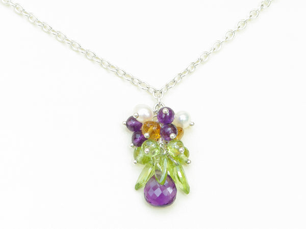 Helena Necklace - Exclusive & Handmade with Amethyst, Peridot & Citrine