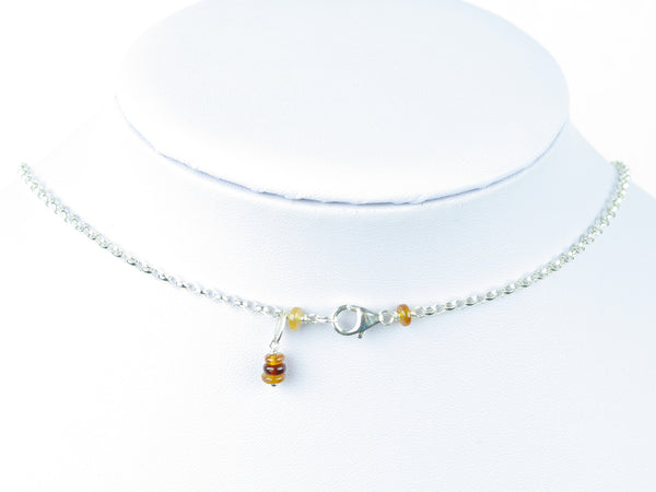 Luxe Necklace - Hessonite Garnet, Peridot, Sterling Silver Chain