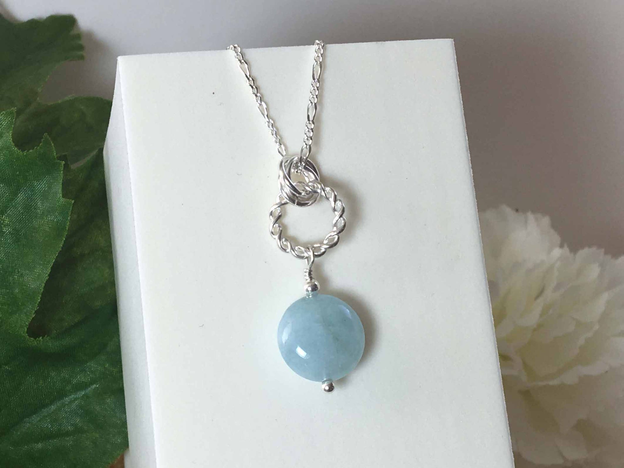 Aquamarine Mobius Sterling Silver Necklace from Jewellery by Linda