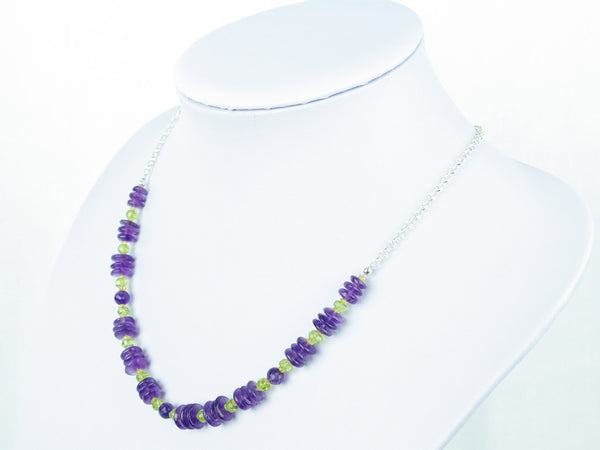 Purple Reigns necklace - Amethyst, Sapphire, Peridot, Sterling Silver