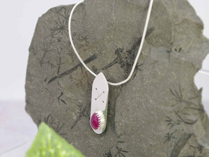 Ruby Runic Sterling Silver Necklace