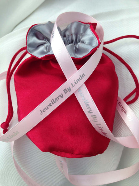 Beautiful satin pouch gift wrapping from Jewellery by Linda