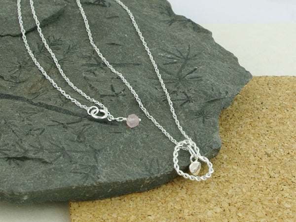 Heart within Heart Sterling Silver Charm Necklace
