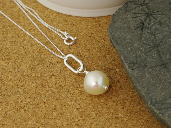 Simplicity Necklace - Cultured Pearl & Sterling Silver Necklace