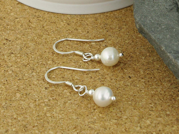 Simply Pearl Earrings - Cultured Pearl Sterling Silver Earrings from Jewellery by Linda
