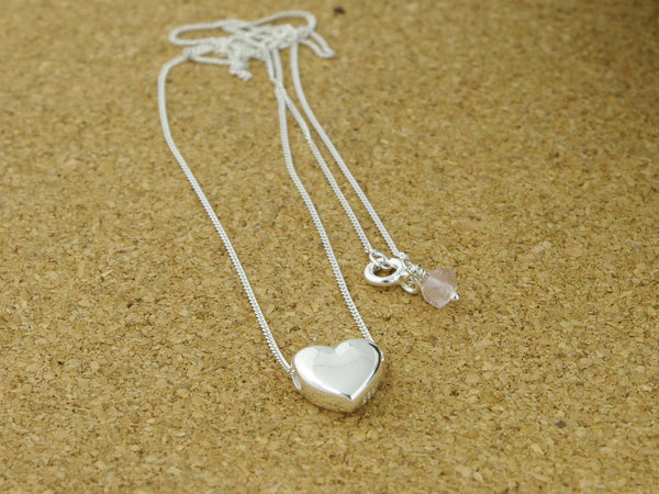Smooth Heart Sterling Silver Necklace